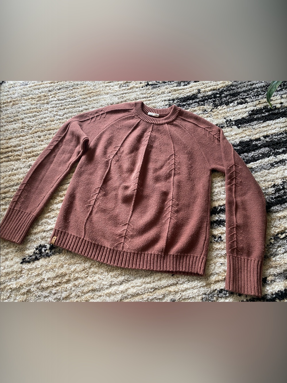 tentree Dusty Rose Crewneck Pine Tree Sweater
